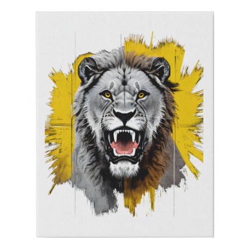 Lions Roar_ Unleash your inner fire Faux Canvas Print