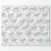 Lions Silver White Glam VIP Metallic Marble Gray Wrapping Paper (Flat)