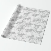 Lions Silver White Glam VIP Metallic Marble Gray Wrapping Paper (Unrolled)
