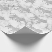 Lions Silver White Glam VIP Metallic Marble Gray Wrapping Paper (Corner)