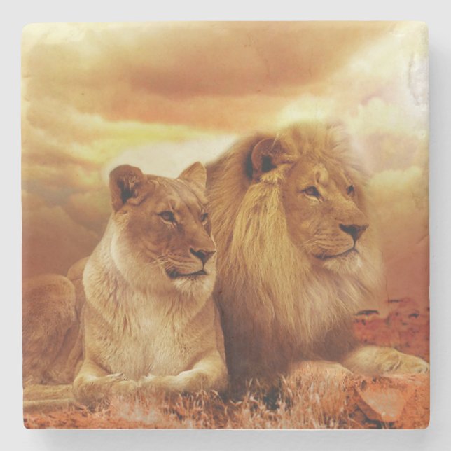 Lions Stone Coaster (Front)