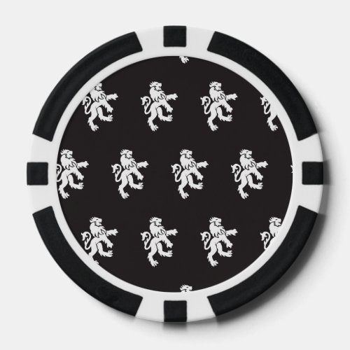 Lions Symbol black white Poker Chips