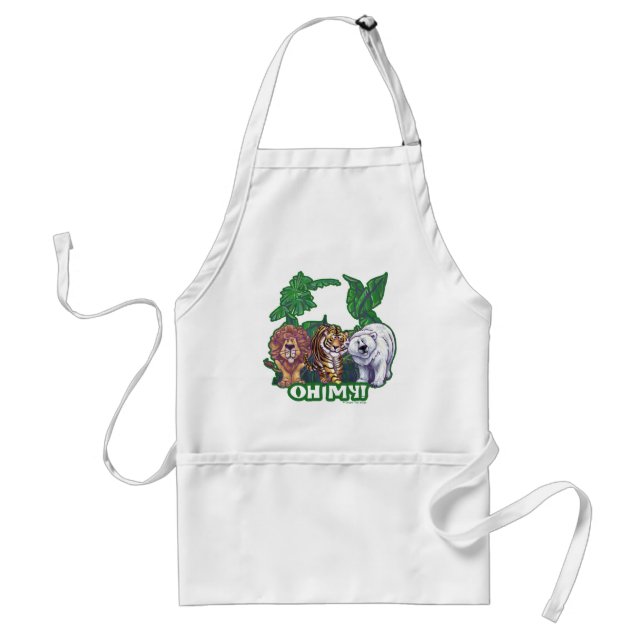 Lions Tiger Bears Oh My Adult Apron (Front)