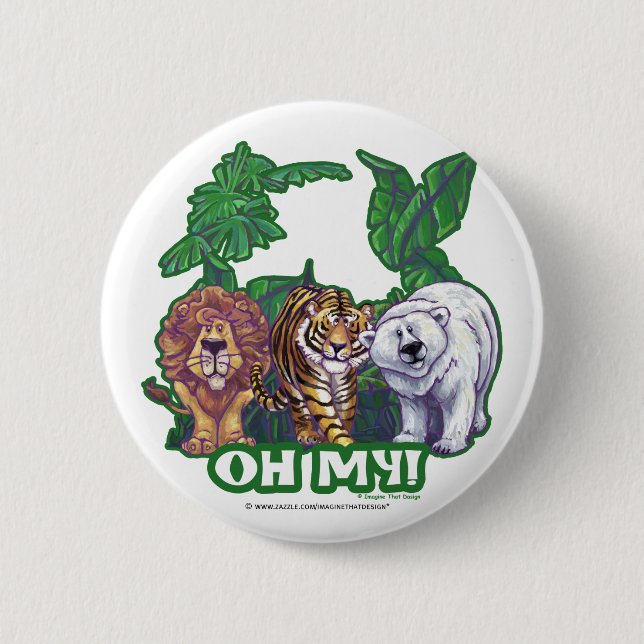 Lions Tiger Bears Oh My Button (Front)