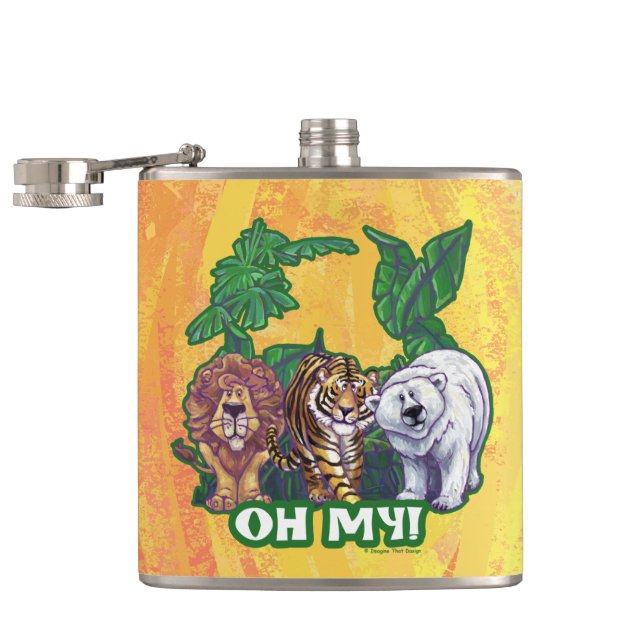 Lions Tiger Bears Oh My Hip Flask (Opened)