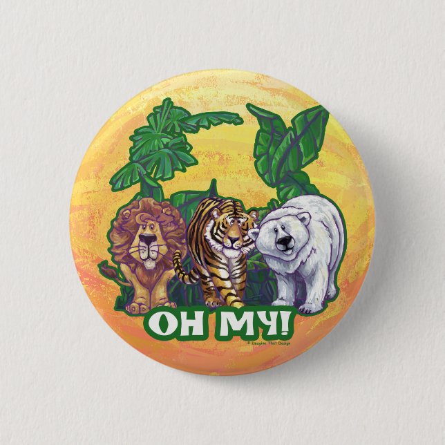 Lions Tiger Bears Oh My Pinback Button (Front)