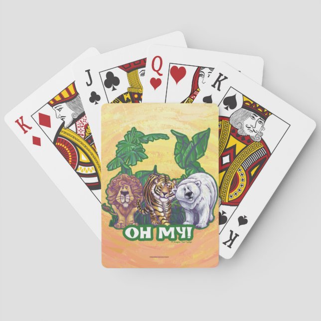 Lions Tiger Bears Oh My Poker Cards (Back)