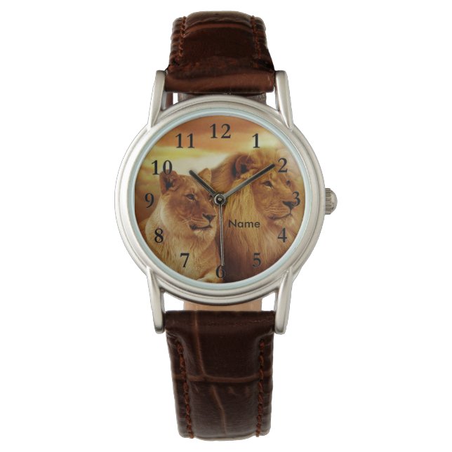 Lions Wildlife Wrist Watch (Front)