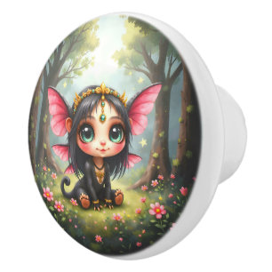 Liora – Keeper of Tiny Stars. Ceramic Knob