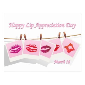 Lip Appreciation Day March 16 Postcard