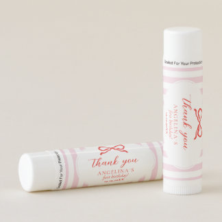 Lip Balm Baby's first birthday with soft pink. 