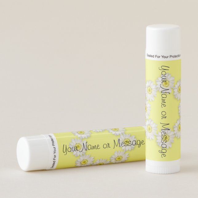 Lip Balm - Daisies on Yellow (Front)