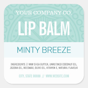 Lip Balm Label - Green Minty Breeze