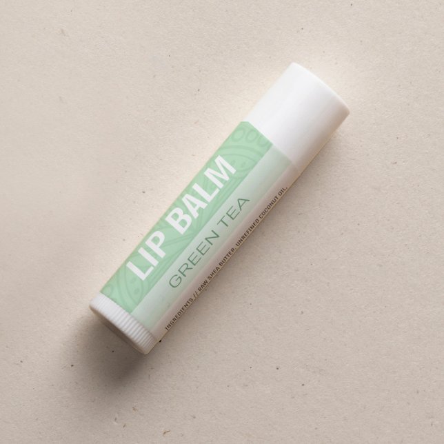 Lip Balm Label - Green Tea - 1.25" Square (Creator Uploaded)