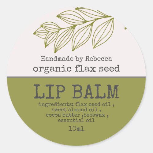 Lip Balm Label Modern Green 