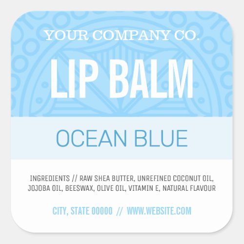 Lip Balm Label _ Ocean Blue _ 125 Square