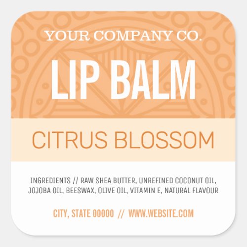 Lip Balm Label _ Orange Citrus Blossom _ 125