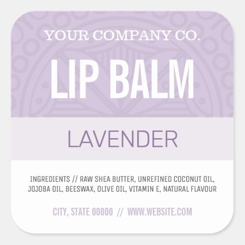 Lip Balm Label _ Purple Lavender _ 125 Square