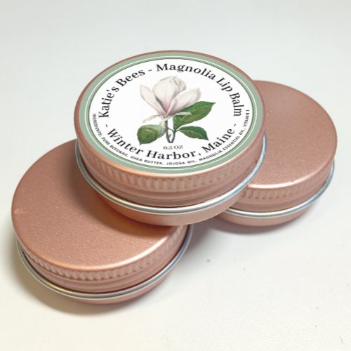 Lip Balm Label with Pale Pink Flower Illustration
