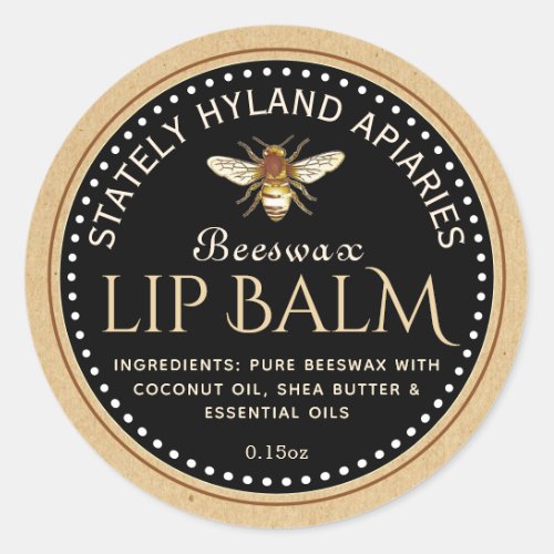 Lip Balm Mini Label Kraft on Black