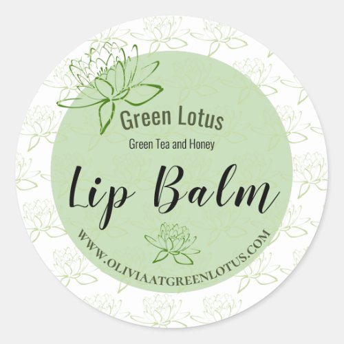 Lip Balm Product Marketing Label Green Floral