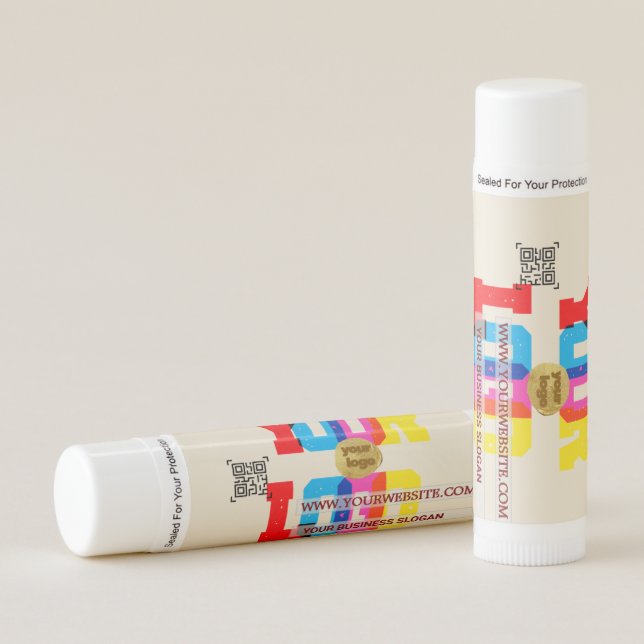  Lip Balm with Company Logo with QR code (Front)