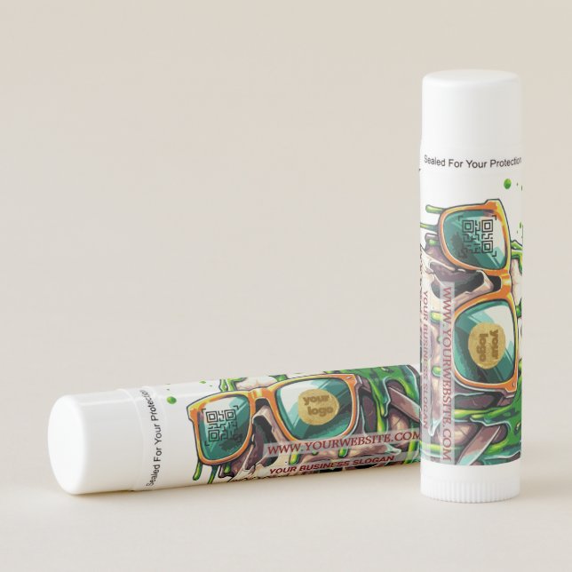  Lip Balm with Company Logo with QR code (Front)