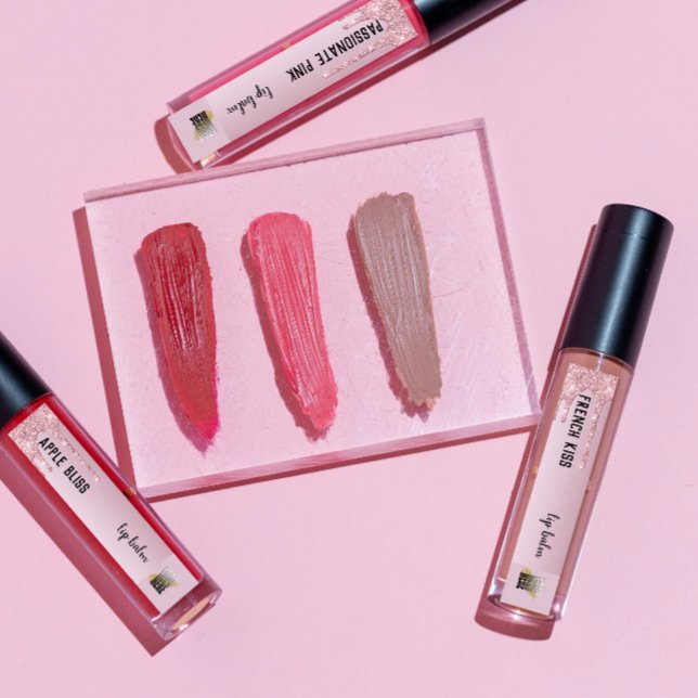 Lip Balm With Logo  Rose Gold Glitter Drip Labels (Creator Uploaded)