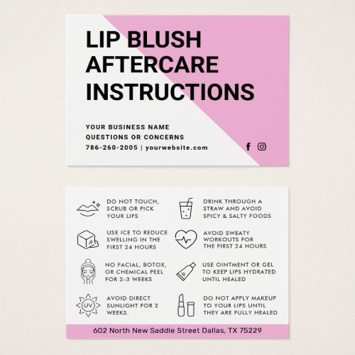 LIP BLUSH AFTERCARE INSTURCTIONS