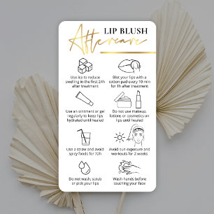 Lip Blush  Care Instructions White & Gold PMU Logo Business Card