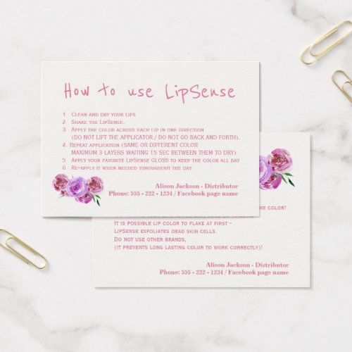 Lip color distributor application instructions