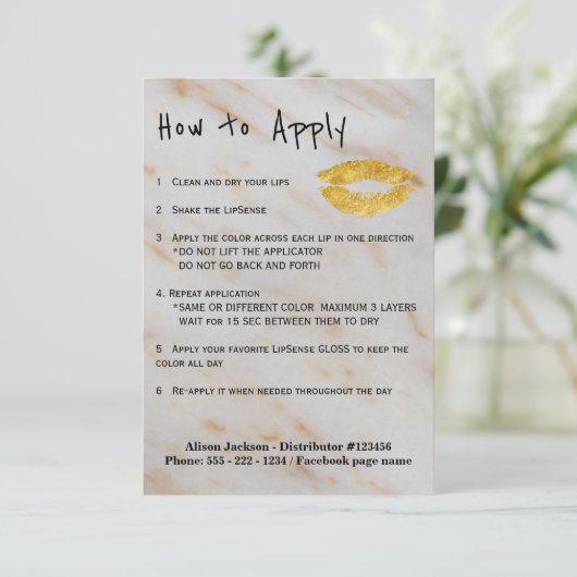 Lip colors distributor application instructions (Standing Front)