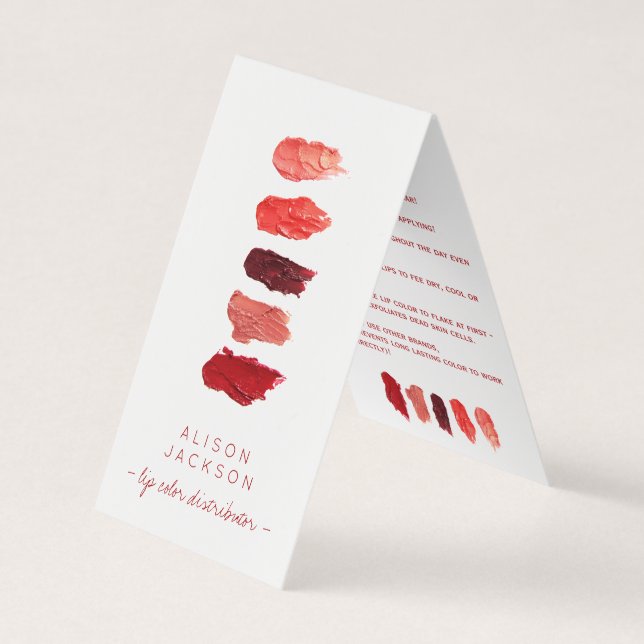 Lip distributor lip color swatches business card (Front)
