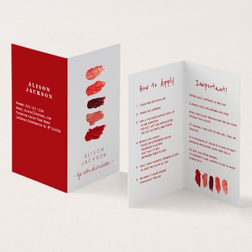 Lip distributor lip color swatches business card