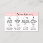 Feminine Pink Lip Filler Aftercare Instructions Business Card, Zazzle in  2023