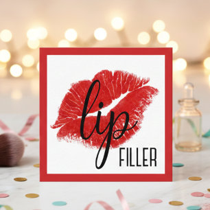 Lip filler, makeup artist square business card