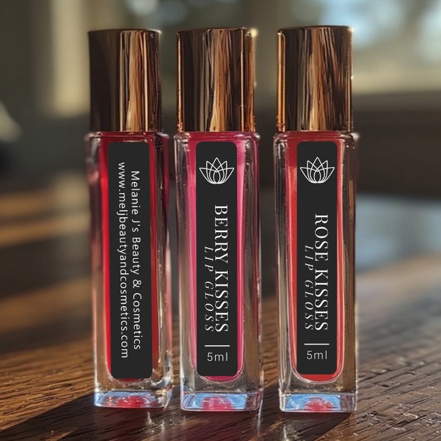 Lip gloss black white product beauty labels (Creator Uploaded)