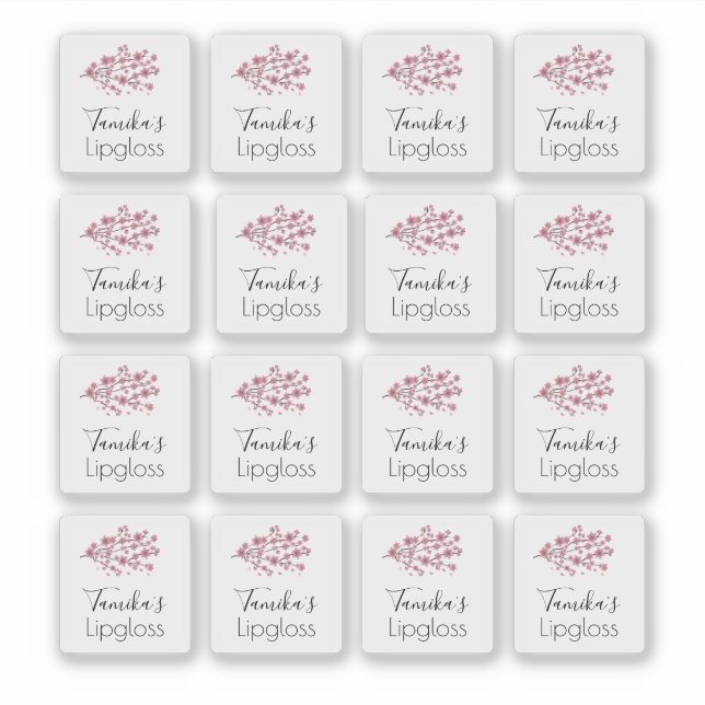 Lip Gloss Packaging  Logo Cherry Blossom Tree Sticker (Front)