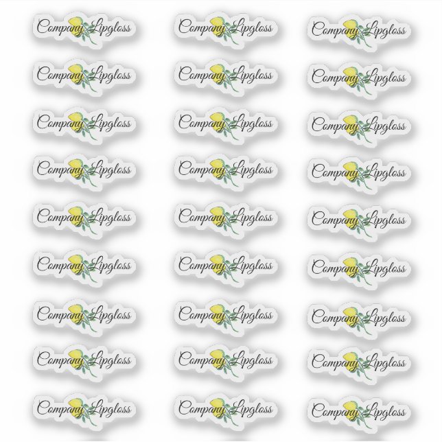 Lip Gloss Packaging Logo Lemon Branding Sticker (Front)