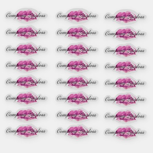 Lip Gloss Packaging Logo Lip Pink  Branding Clear  Sticker