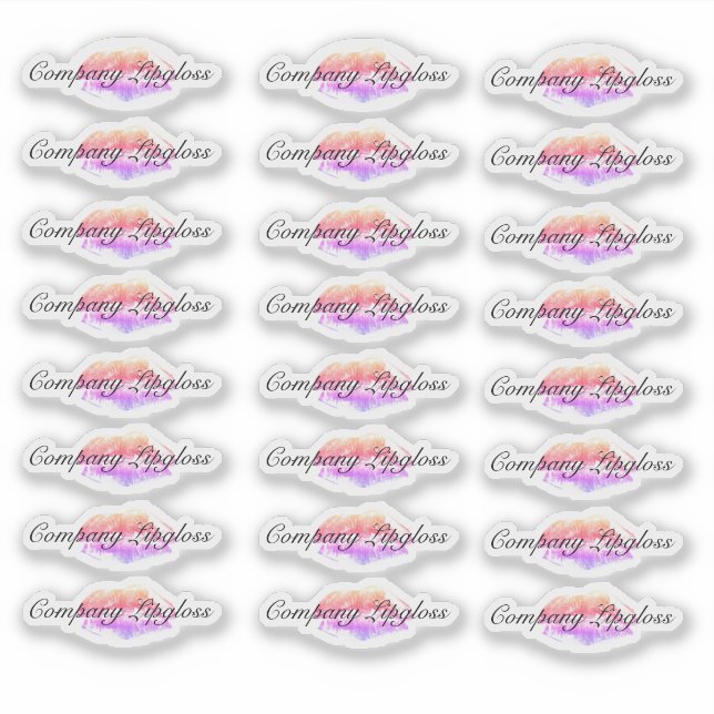 Lip Gloss Packaging Logo Lip Rainbow Branding Sticker (Front)