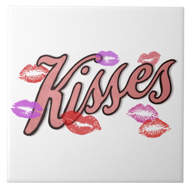 LIP KISSES  CERAMIC TILE (Front)