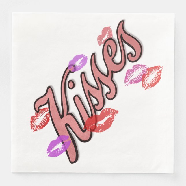 LIP KISSES  PAPER DINNER NAPKINS (Front)