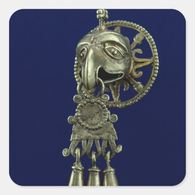 Lip plug of bird god square sticker (Front)