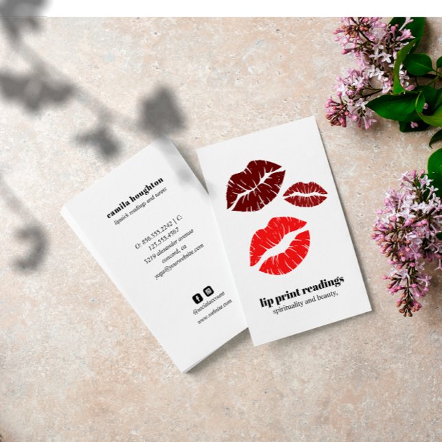 LIP PRINT READINGS PSYCHIC FORTUNE TELLER BUSINESS CARD (Creator Uploaded)