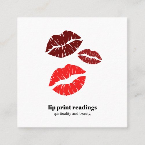 LIP PRINT READINGS PSYCHIC FORTUNE TELLER SQUARE BUSINESS CARD