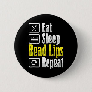 Lip Reading ASL Hand Gesture Deaf Hearing Loss Awa Button