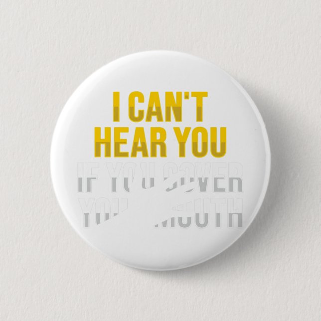 Lip Reading Asl Hand Gesture Deaf Hearing Loss Awa Button (Front)