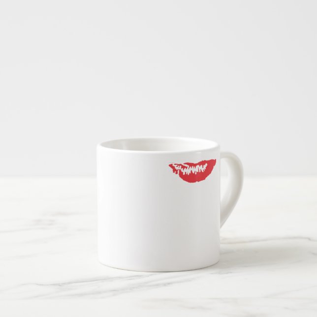 Lip Stain Coffee Mug-Riviera Pink Espresso Cup (Front Right)