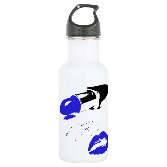 Lip Stick kiss Stainless Steel Water Bottle (Front)
